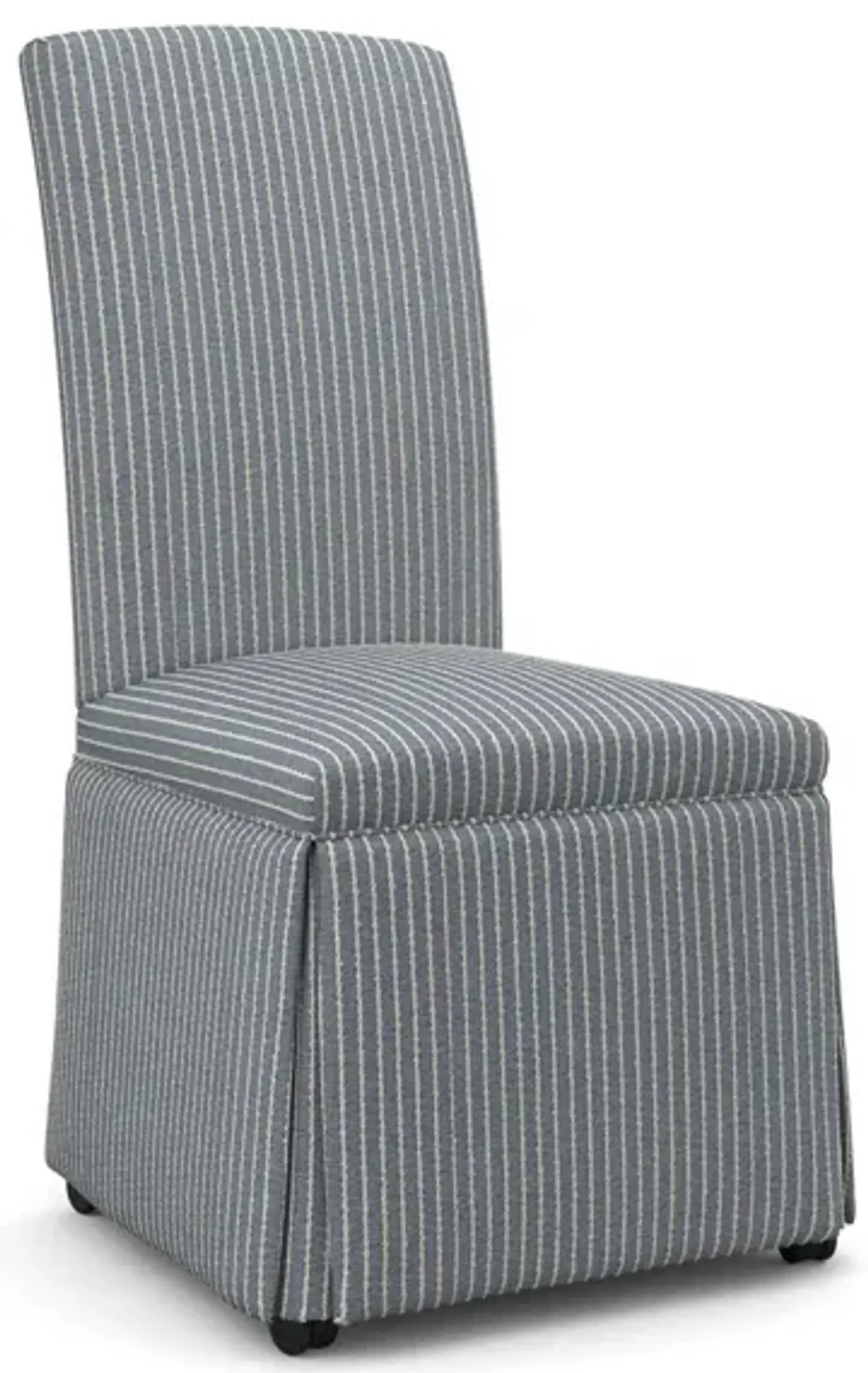 | Hazel Skirted Caster Side Chair | Denim Stripe