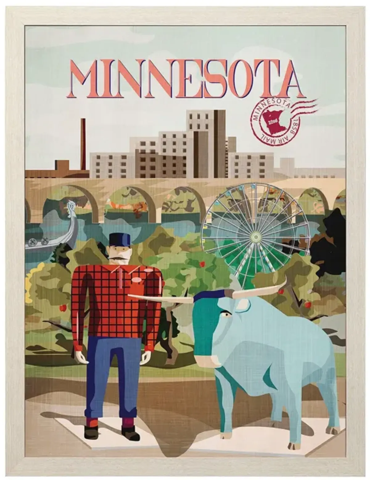 | Minnesota Go Wall Art | White