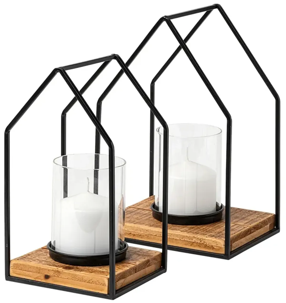 | Leopold Set of 2 Candle Holders | Black