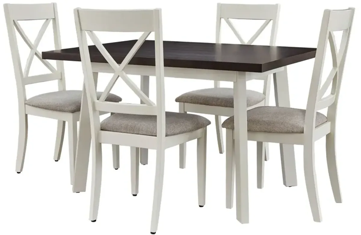 | Salt And Pepper 5 Piece Dining Set | Alabaster