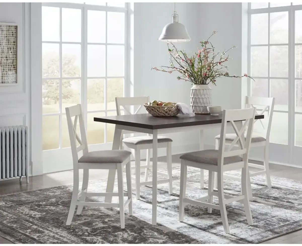 Salt And Pepper 5 Piece Counter Dining Set