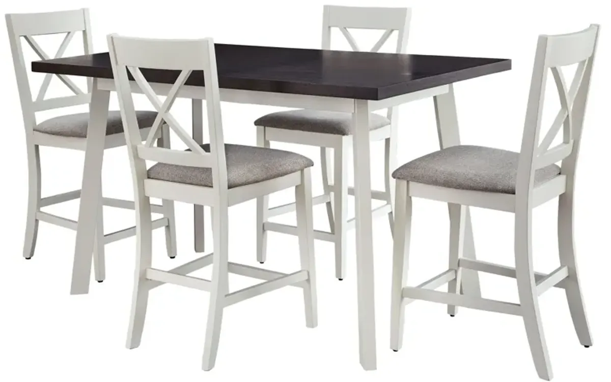 | Salt And Pepper 5 Piece Counter Dining Set | Alabaster