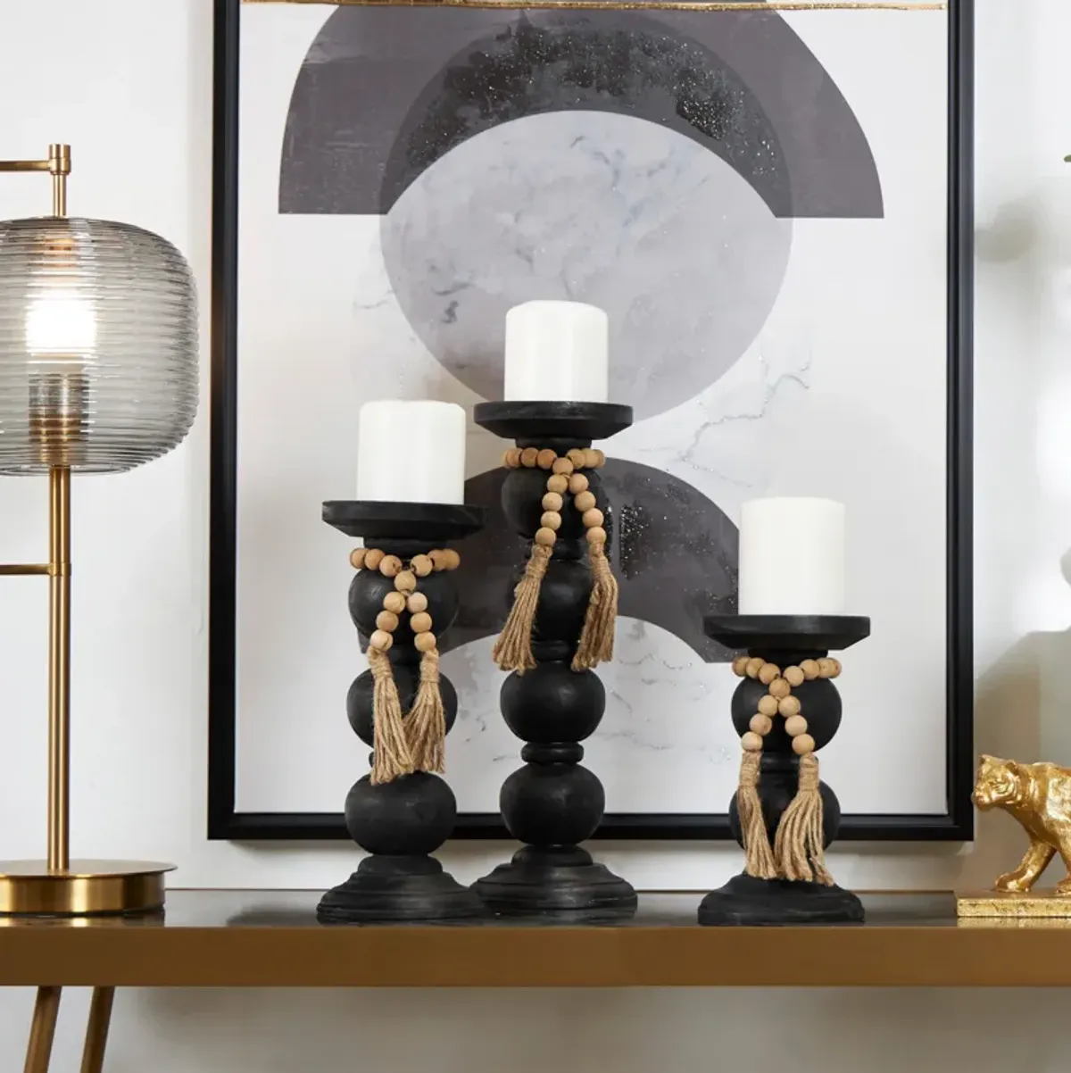 Uma Enterprises Bohemian Set of 3 Candle Holder
