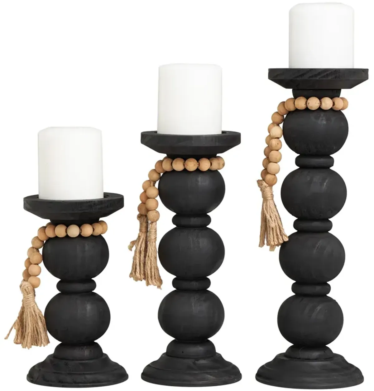 | Bohemian Set of 3 Candle Holder | Black