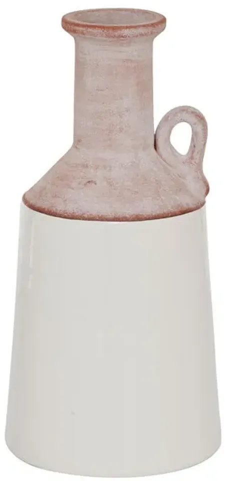 Dipped White Medium Vase