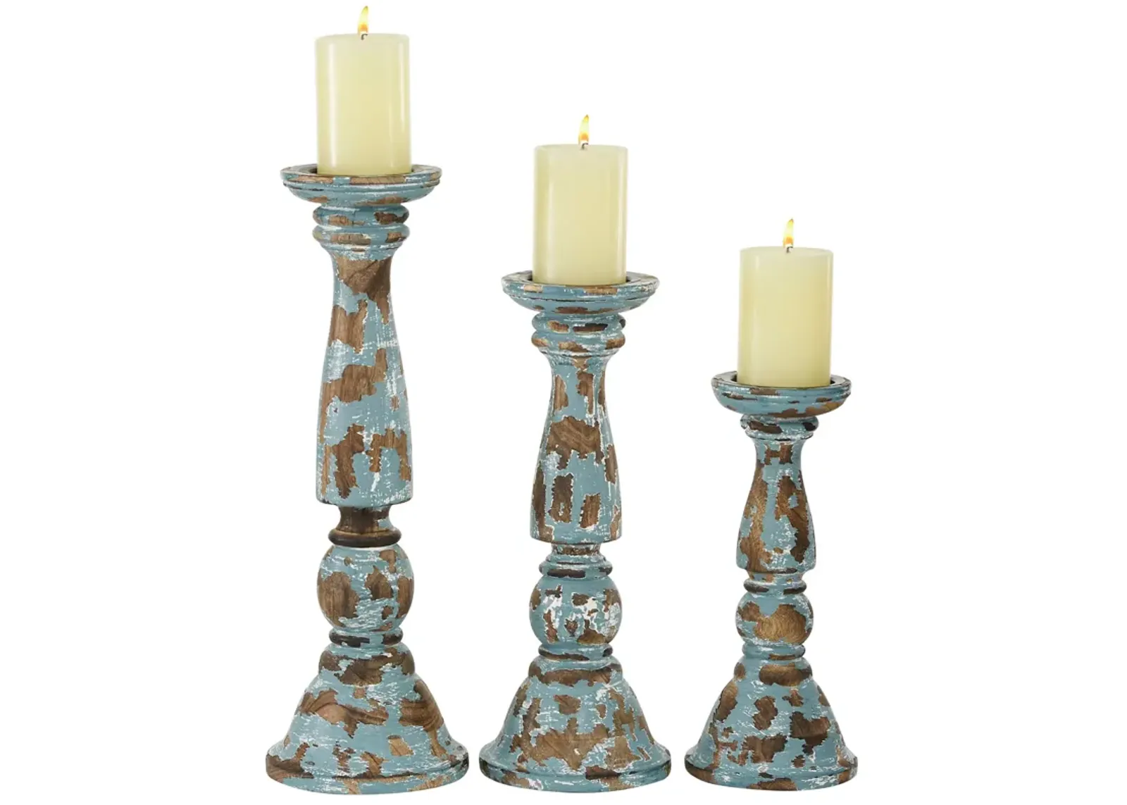 | Emilia Set of 3 Candle Holder | Blue