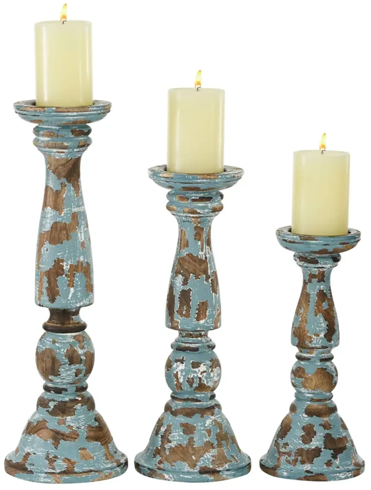 | Emilia Set of 3 Candle Holder | Blue