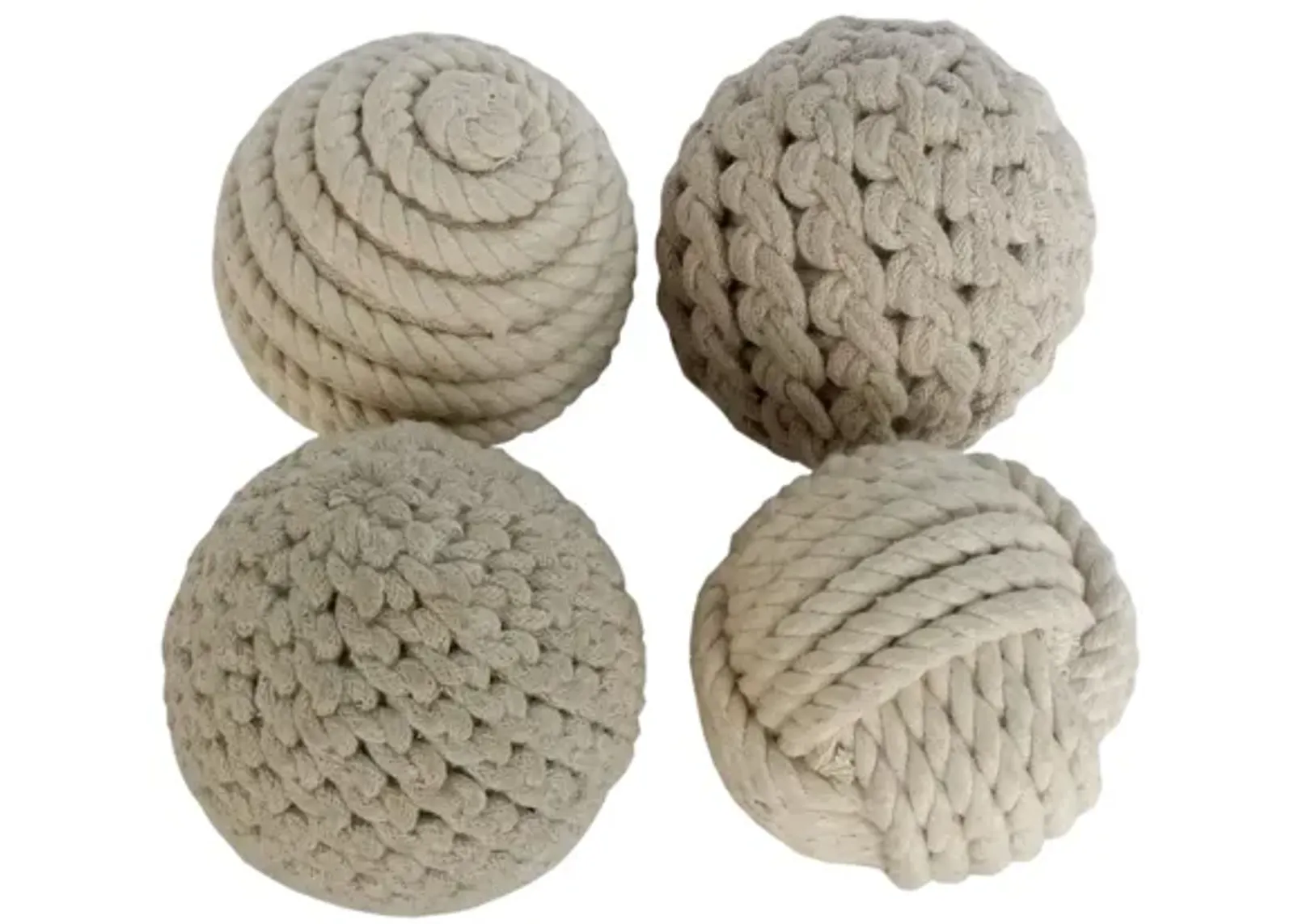 Jute Set of 4 Beige Balls