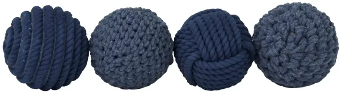 | Jute Set of 4 Blue Balls