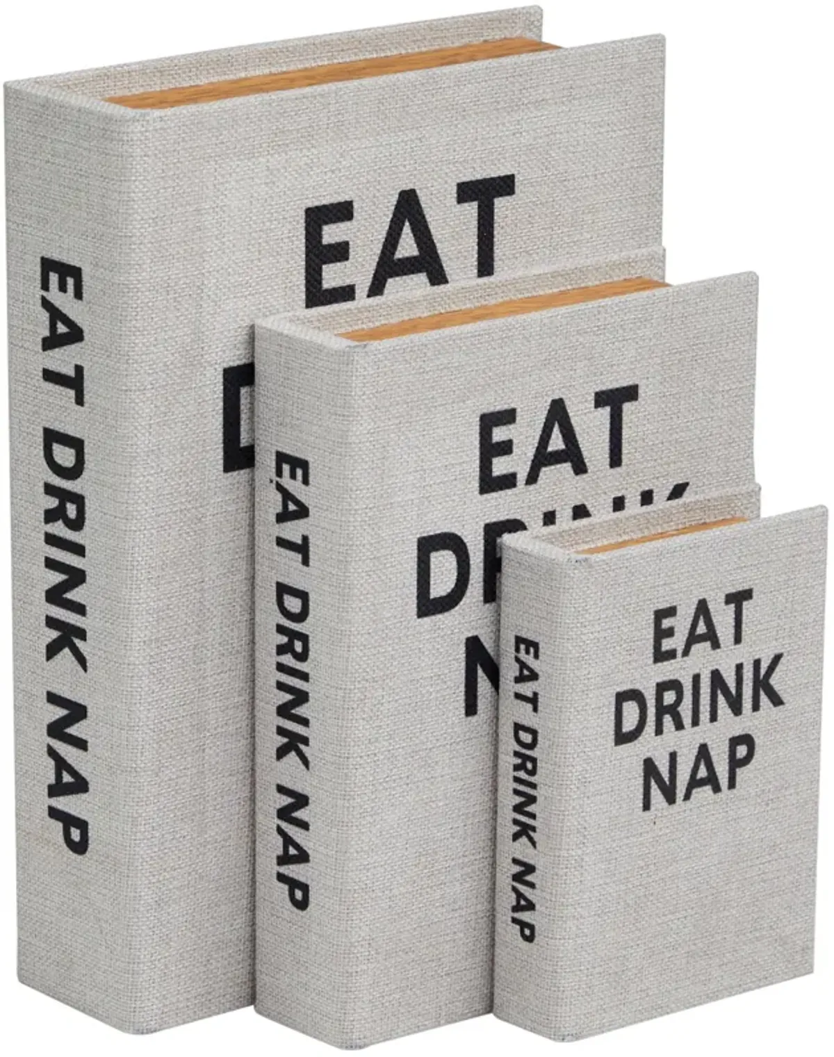 Uma Enterprises Linen Set of 3 Gray Book Box