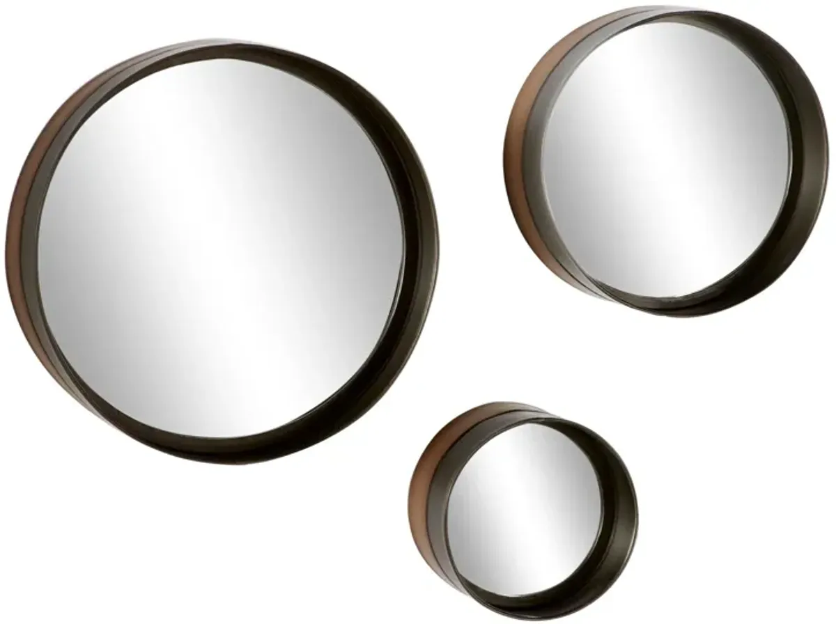 Barrel Set of 3 Wall Mirrors