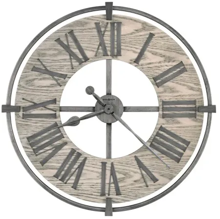 Eli Aged Silver Wall Clock