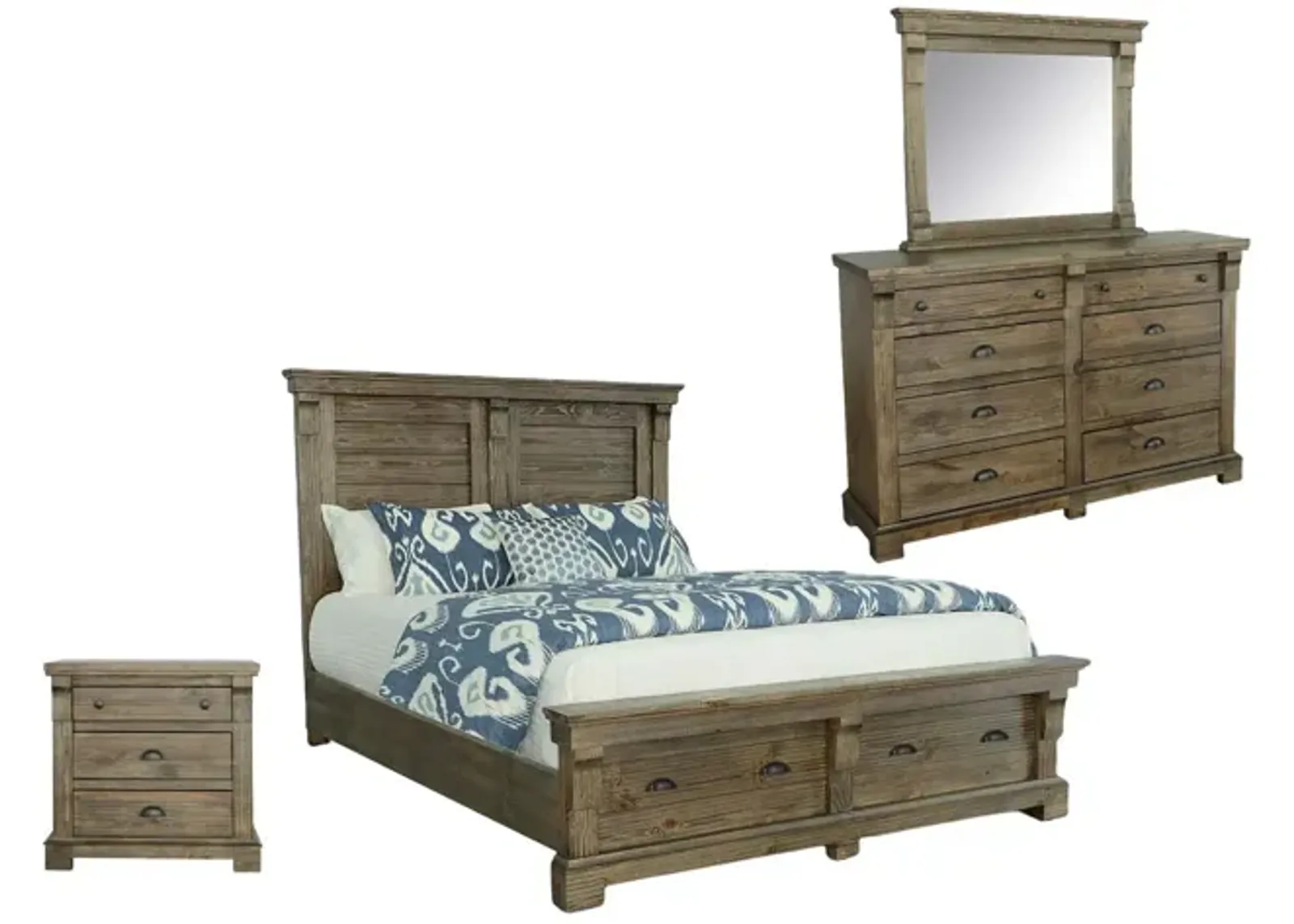 | King Baldwin 4 Piece Storage Room Group | Weathered Gray