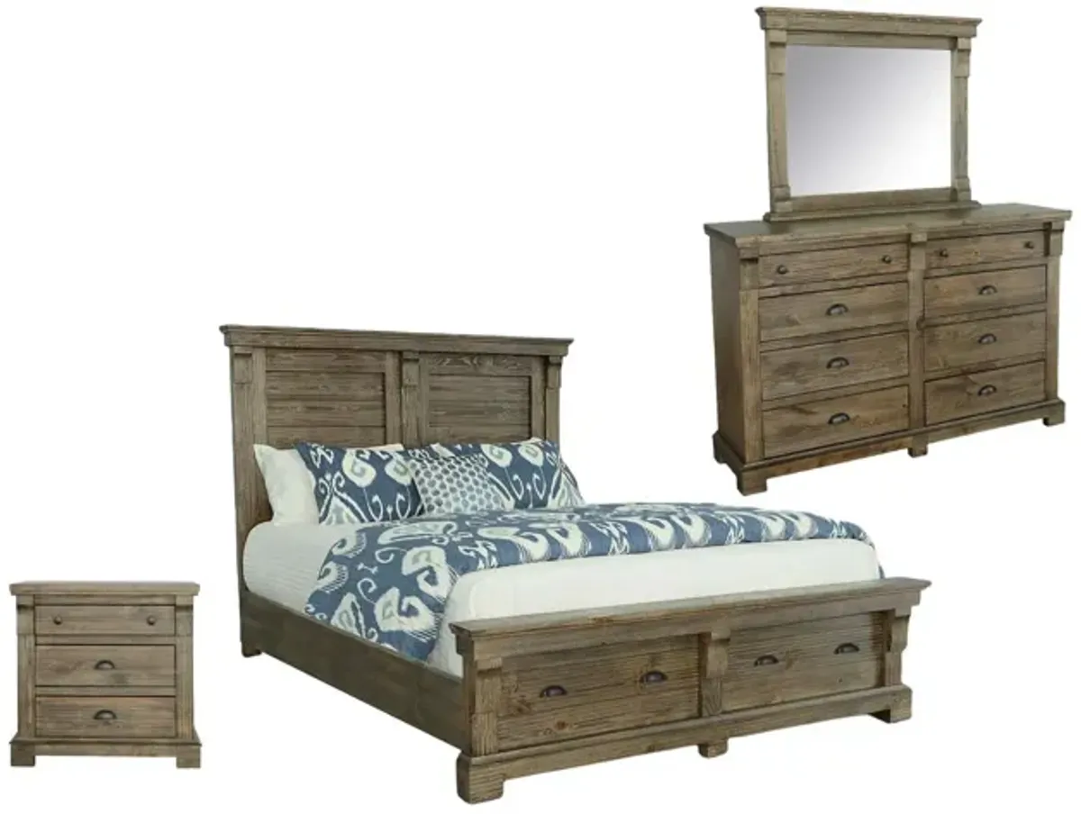 | King Baldwin 4 Piece Storage Room Group | Weathered Gray