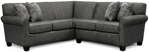 York Charcoal 2 Piece Right Loveseat Sectional Sofa