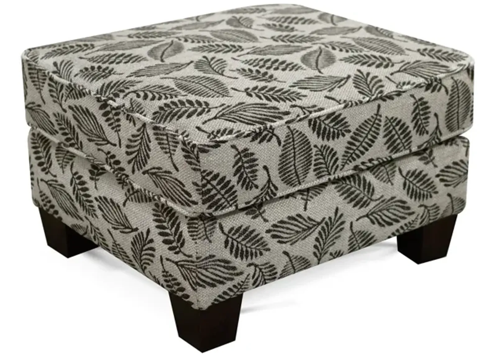 | York Ottoman | Onyx Leaf