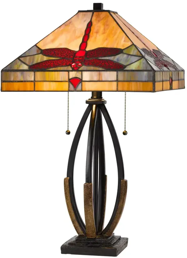 Cal Lighting Tiffany Dragonfly Table Lamp
