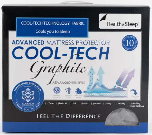 Healthy Sleep Refresh And Chill Graphite Split King Mattress Protector 