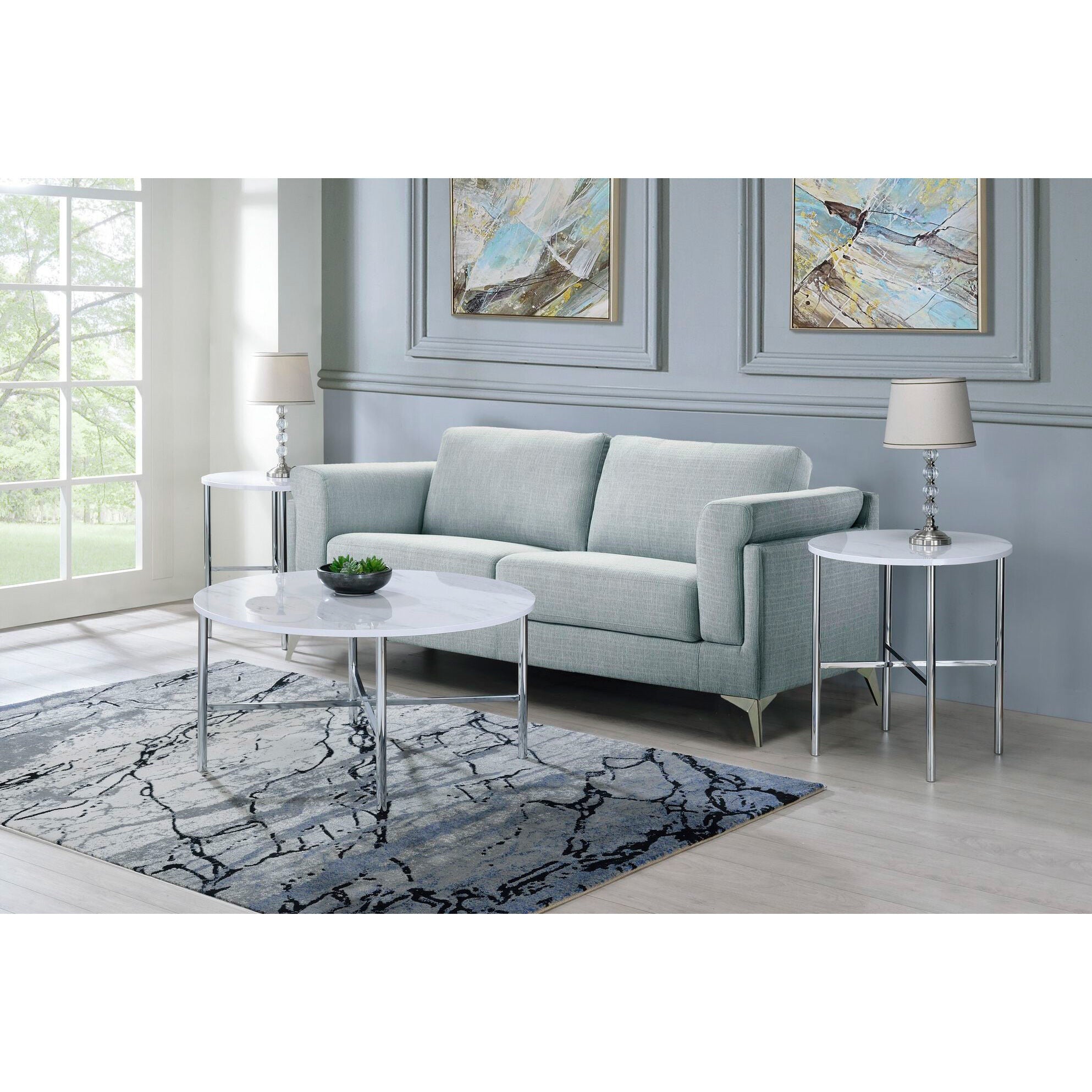 Elements | Cyrus Set of 3 Coffee Tables | White