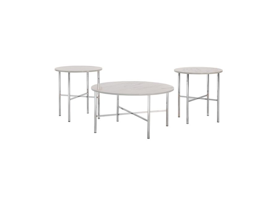 Elements | Cyrus Set of 3 Coffee Tables | White