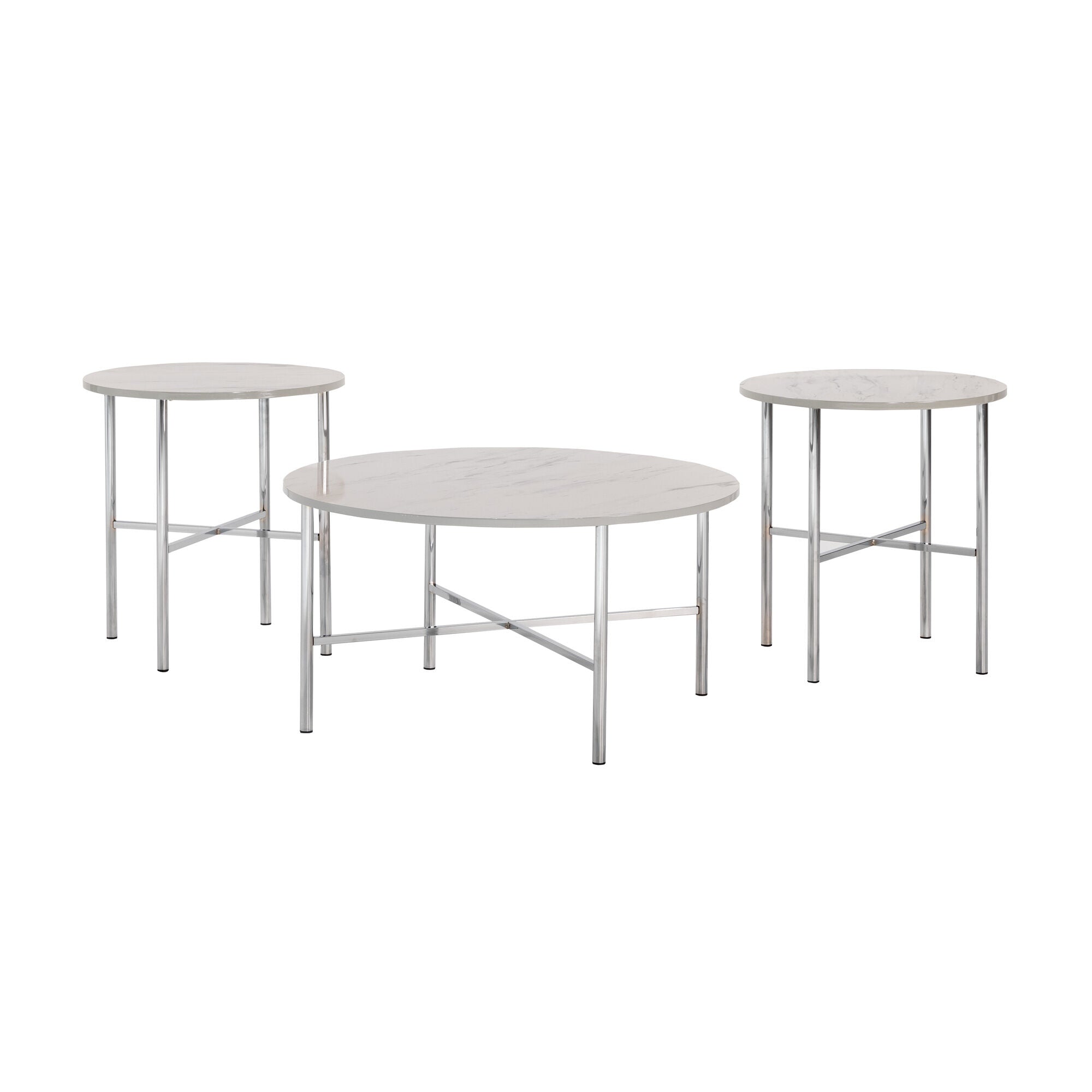 Elements | Cyrus Set of 3 Coffee Tables | White