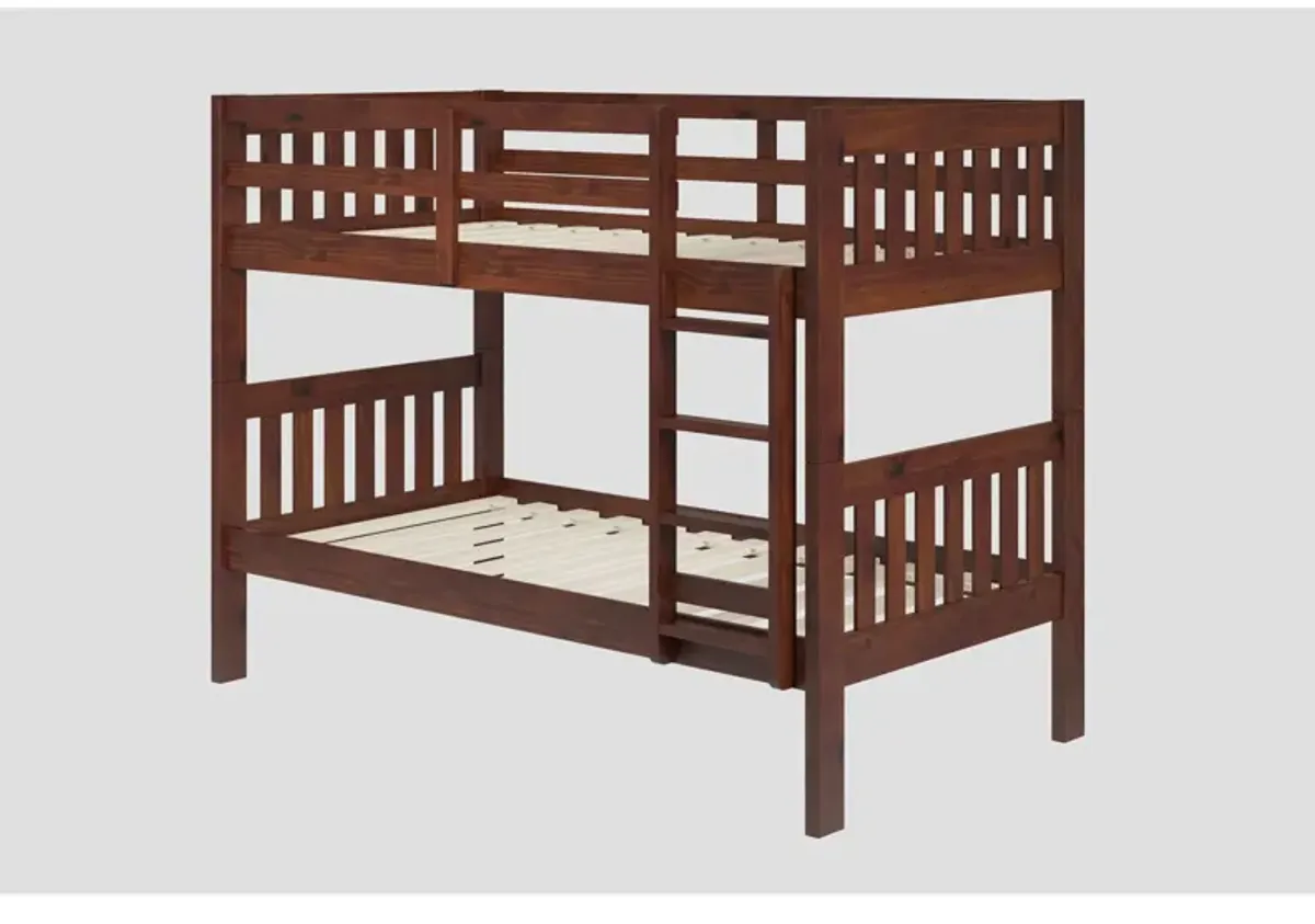 | Twin over Twin Jordan Bunk Bed | Chocolate