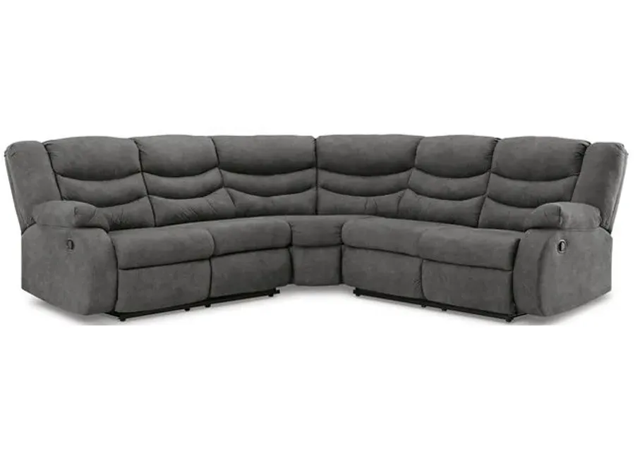 Partymate Slate 2 Piece Reclining Sectional Sofa