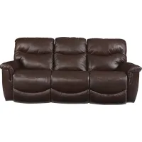 James Walnut Leather Reclining Sofa