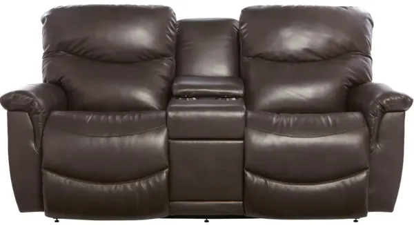 La-Z-Boy James Leather Power Plus Reclining Console Loveseat
