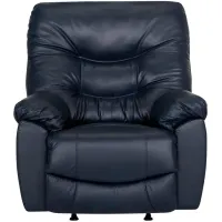 Yogi Navy Leather Rocker Recliner Chair