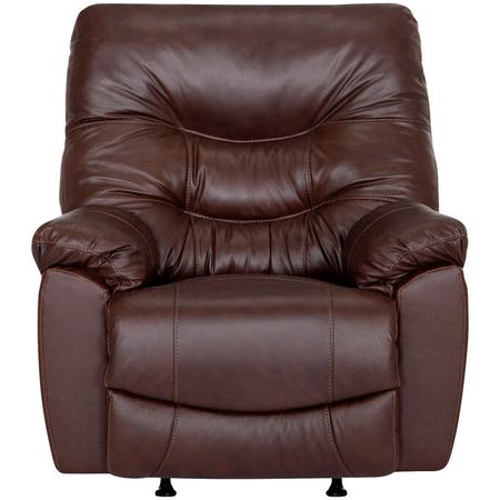 Yogi Brown Leather Rocker Recliner Chair
