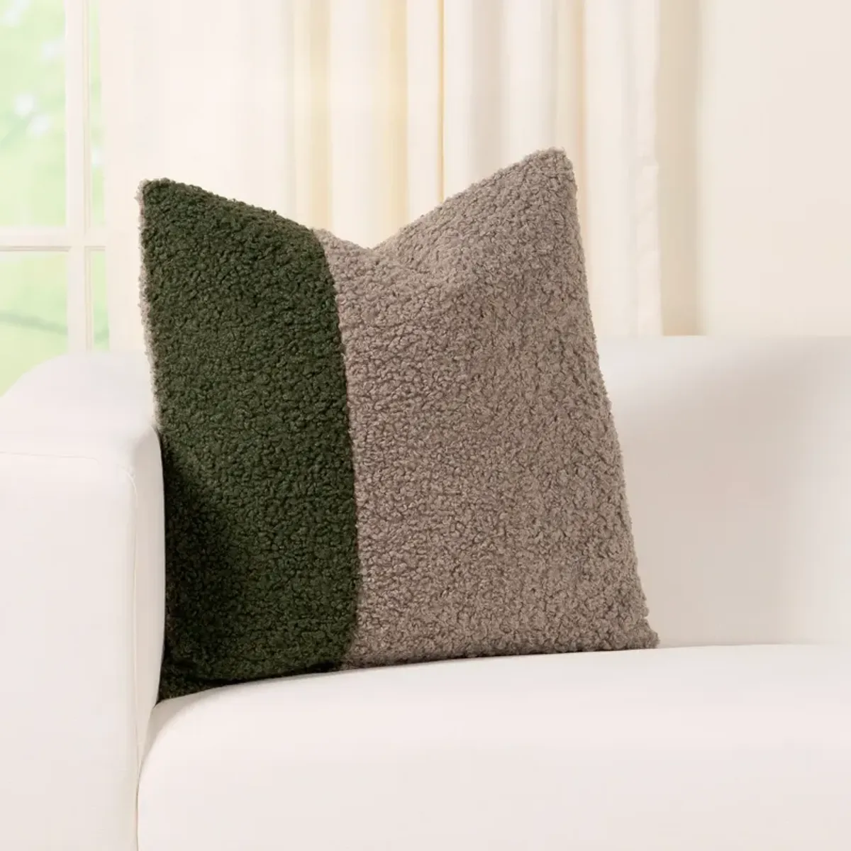 SIS Enterprises Tiffany 20 Inch 2 Patch Boucle Pillow