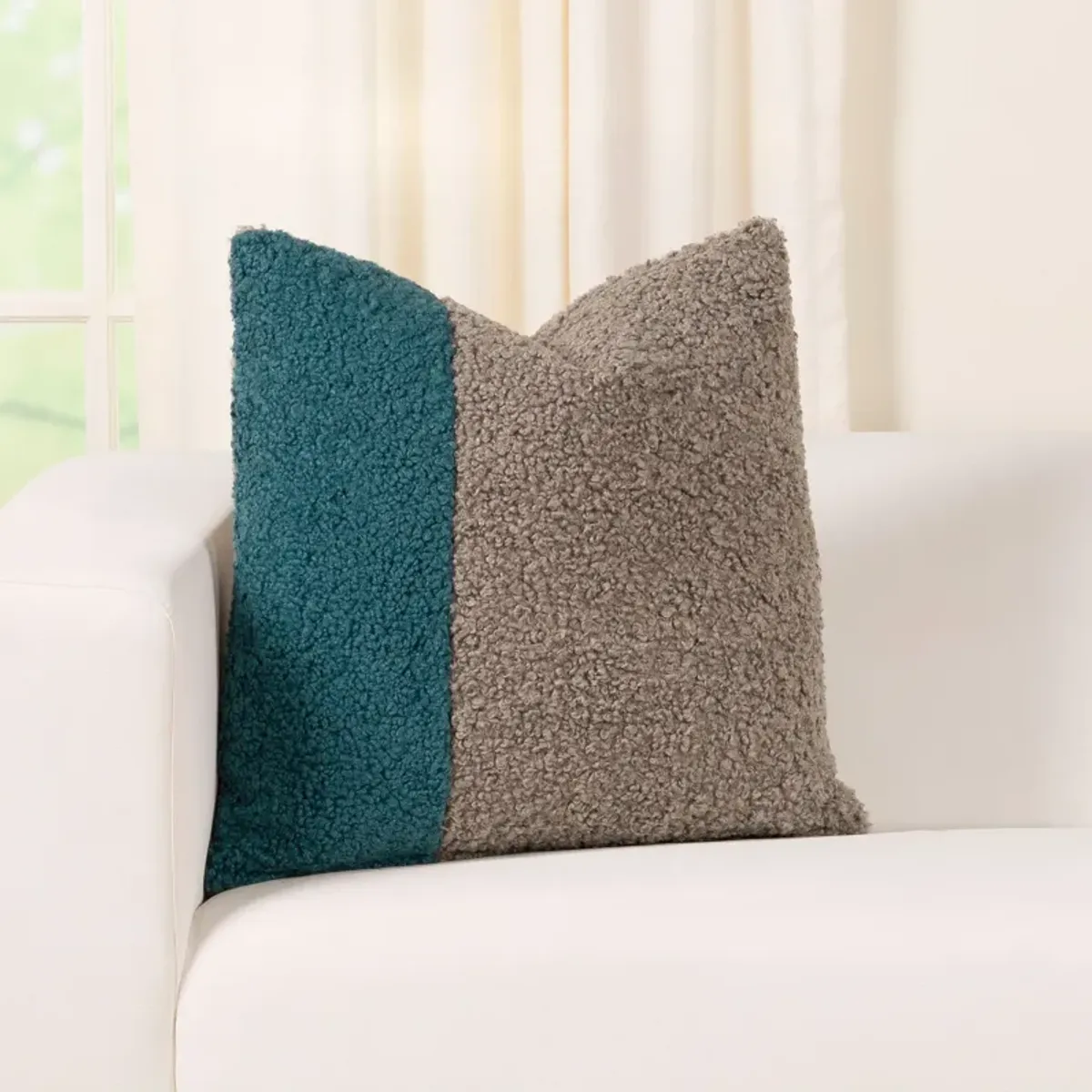 Tiffany 20 Inch 2 Patch Boucle Pillow