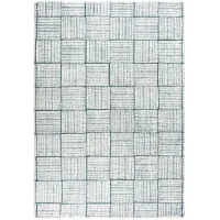 Taylor Blue 5x8 Squares Area Rug
