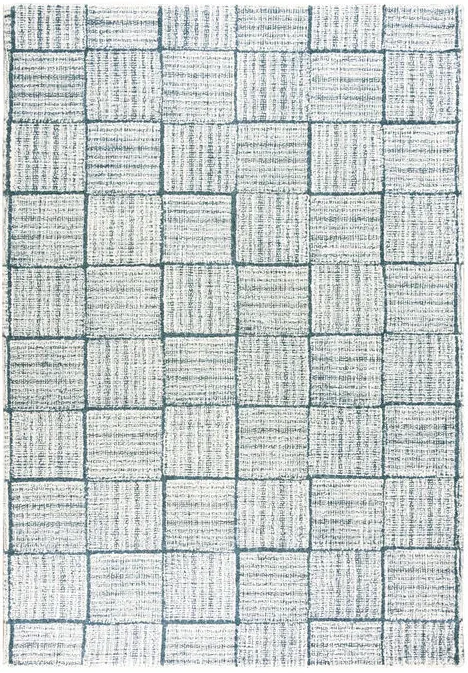 Taylor Blue 5x8 Squares Area Rug