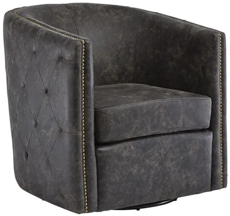 Brentlow Distressed Black Swivel Chair
