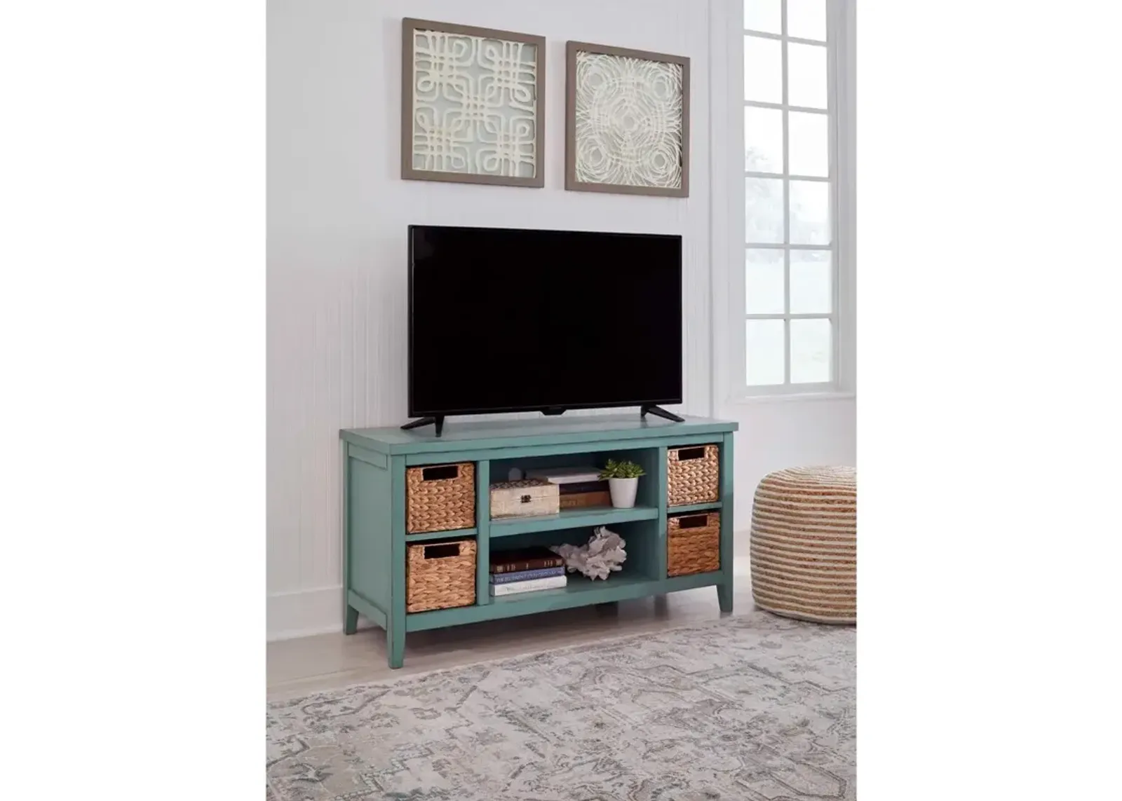 Ashley Furniture | Mirimyn TV Stand | Teal