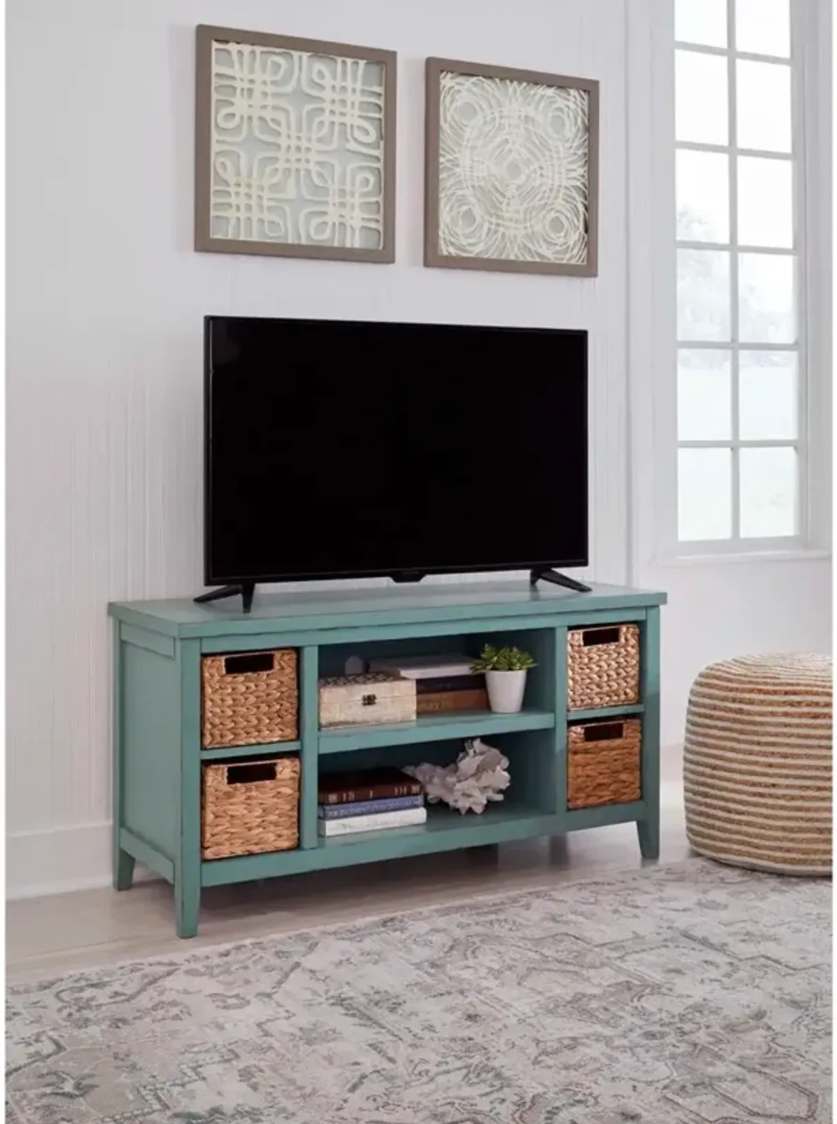 Ashley Furniture | Mirimyn TV Stand | Teal