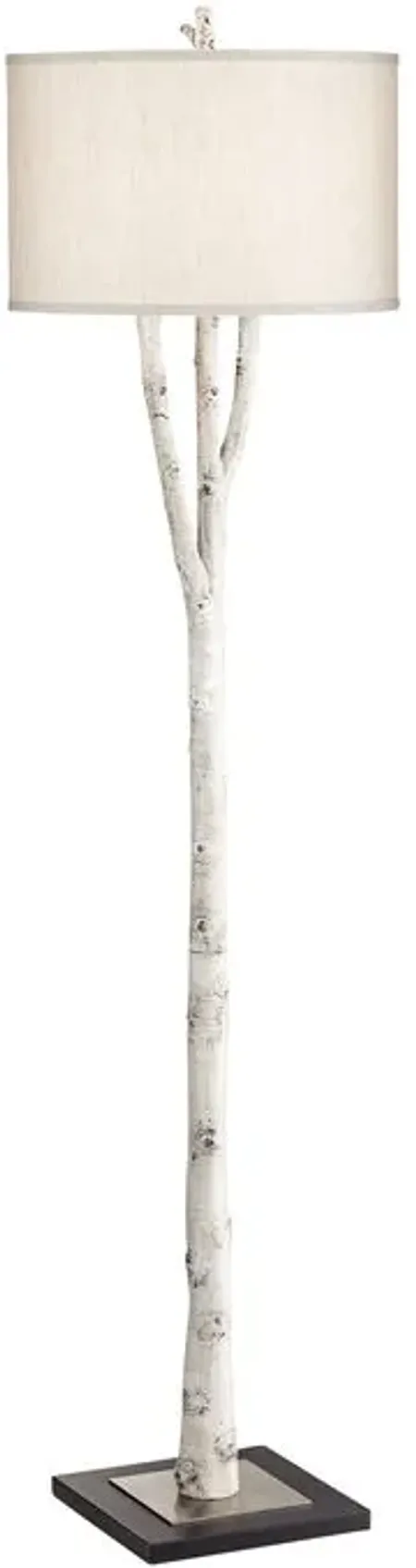 White Forest Natural Floor Lamp