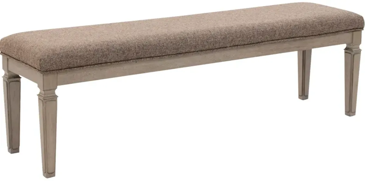 Ashley Furniture | Lexorne Large Upholstered Dining Room Bench | Gray