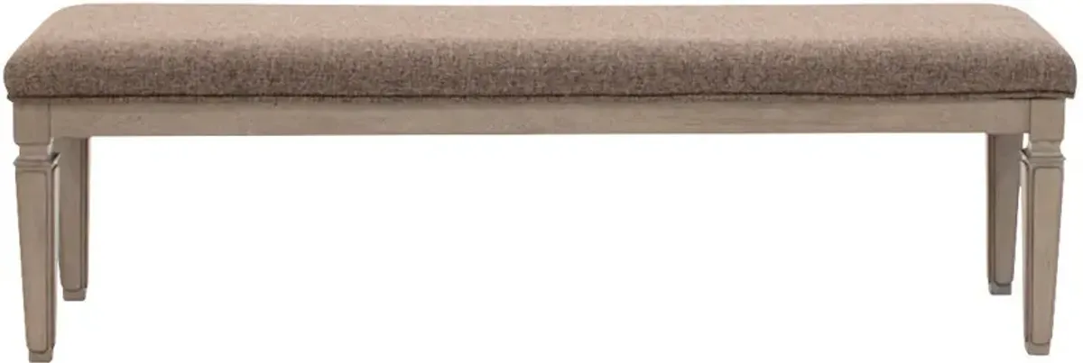 Ashley Furniture | Lexorne Large Upholstered Dining Room Bench | Gray