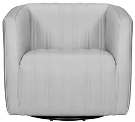 Koji Dove Gray Leather Swivel Chair