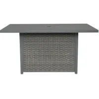 Palazzo Gray Rectangular Bar Table with Fire Pit