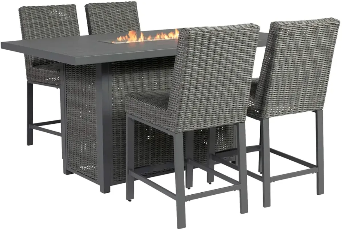 Palazzo 5 Piece Rectangular Fire Pit Bar Set