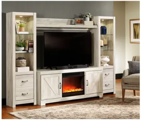 Bellaby Whitewash 4 Piece 63" Fireplace Entertainment Center
