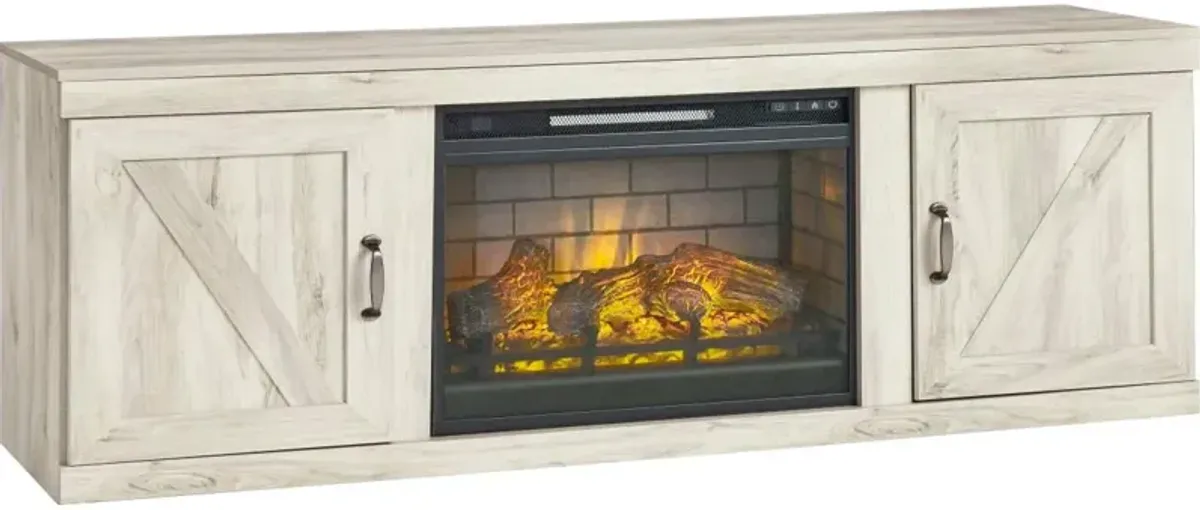 Ashley Furniture | Bellaby 3 Piece 60" Electric Fireplace Entertainment Center | Whitewash