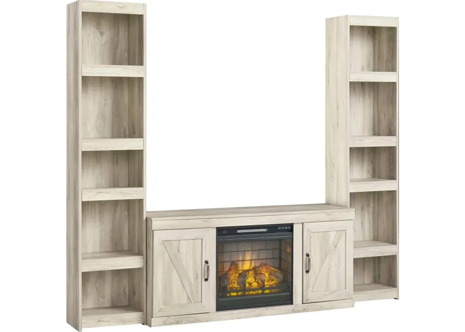 Ashley Furniture | Bellaby 3 Piece 60" Electric Fireplace Entertainment Center | Whitewash