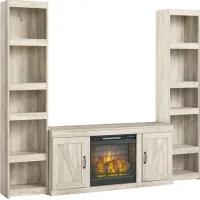 Bellaby Whitewash 3 Piece 60" Electric Fireplace Entertainment Center