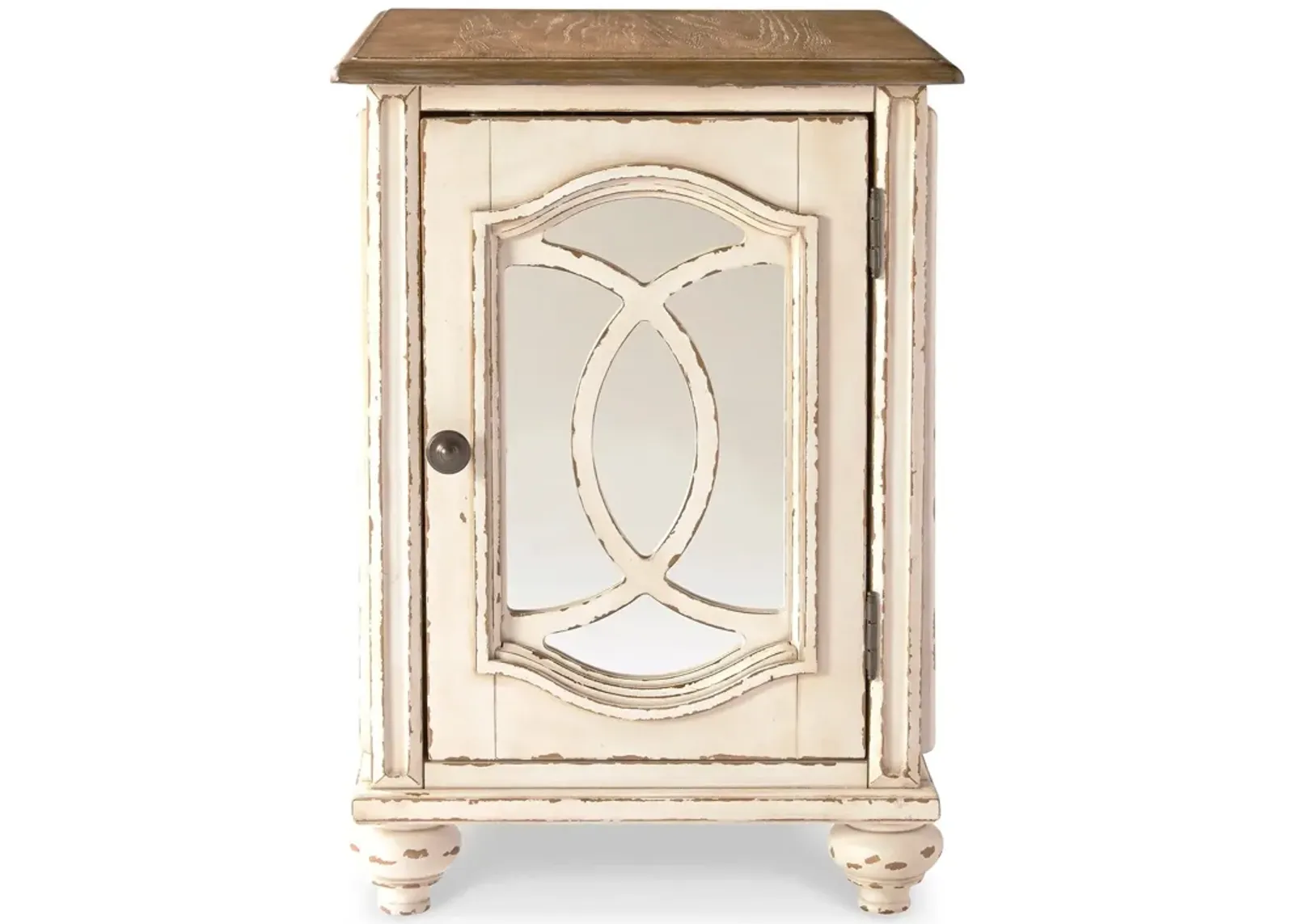 Ashley Furniture | Realyn Mirror Chairside End Table | White