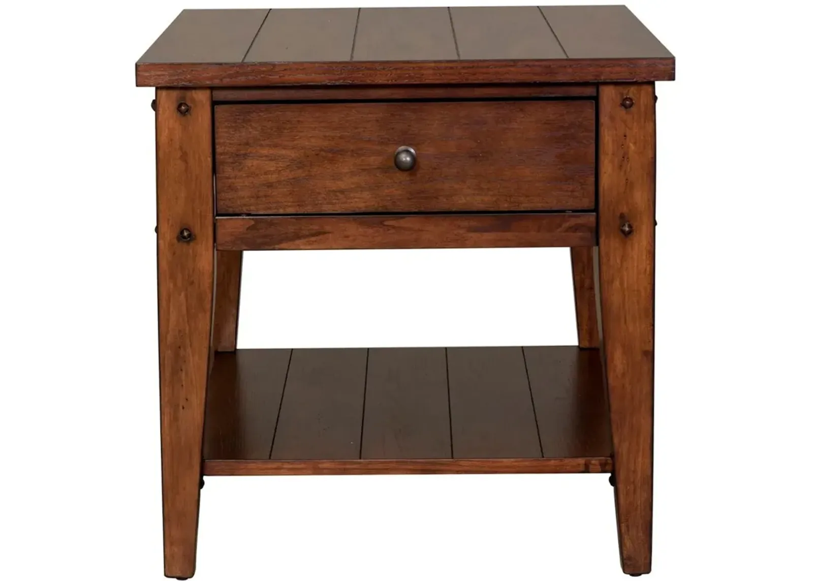 | Lake House End Table | Rustic Brown Oak